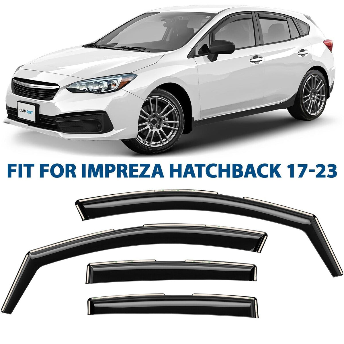 4 pcs In-Channel Rain Guards for Subaru Impreza Hatchback M640