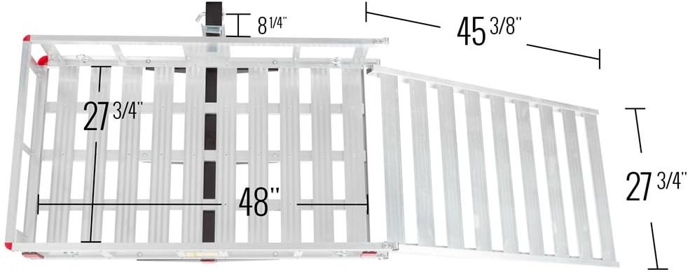 Aluminum Hitch Cargo Carrier Basket with Loading Ramp P79345