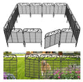 4 Pack 44inch High 12ft Long Black Decorative Garden Fence Panels T3401