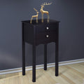 Black Wood Nightstand with Storage Cabinet and Drawer P3375
