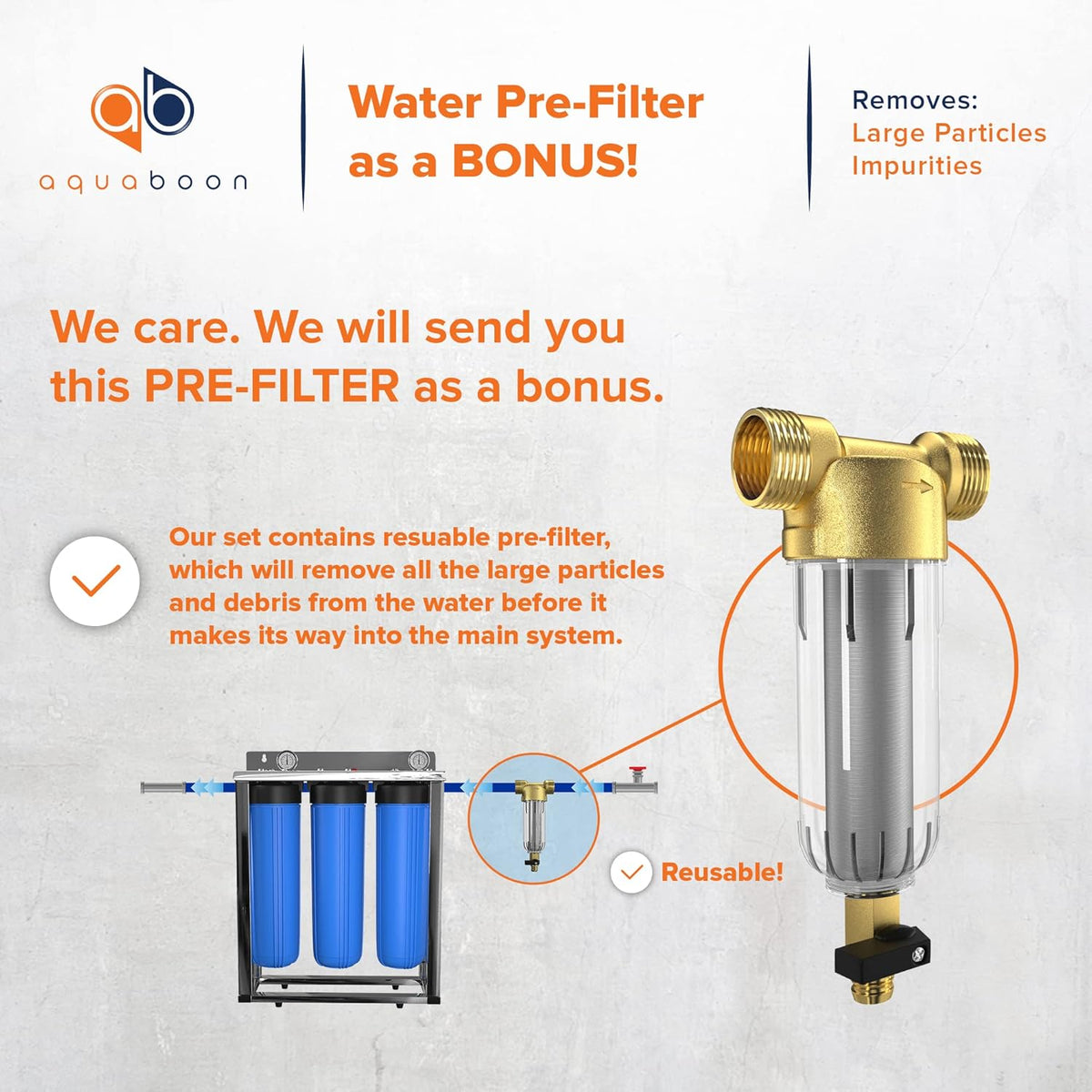 3-Stage 20 Whole House Blue Filtration System with Pressure Gauges K9855