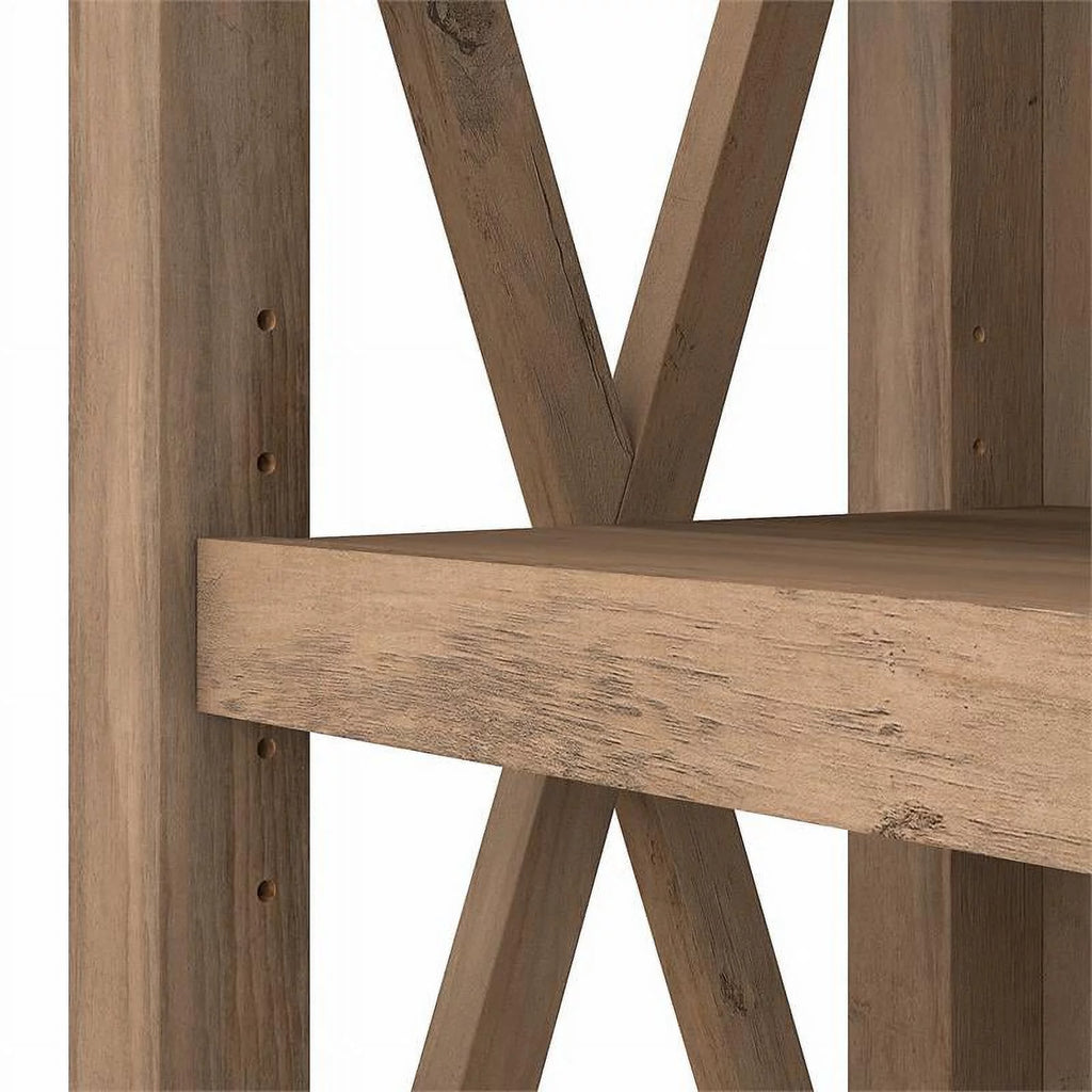 5-Shelf Reclaimed Pine Wood Bookcase J29589