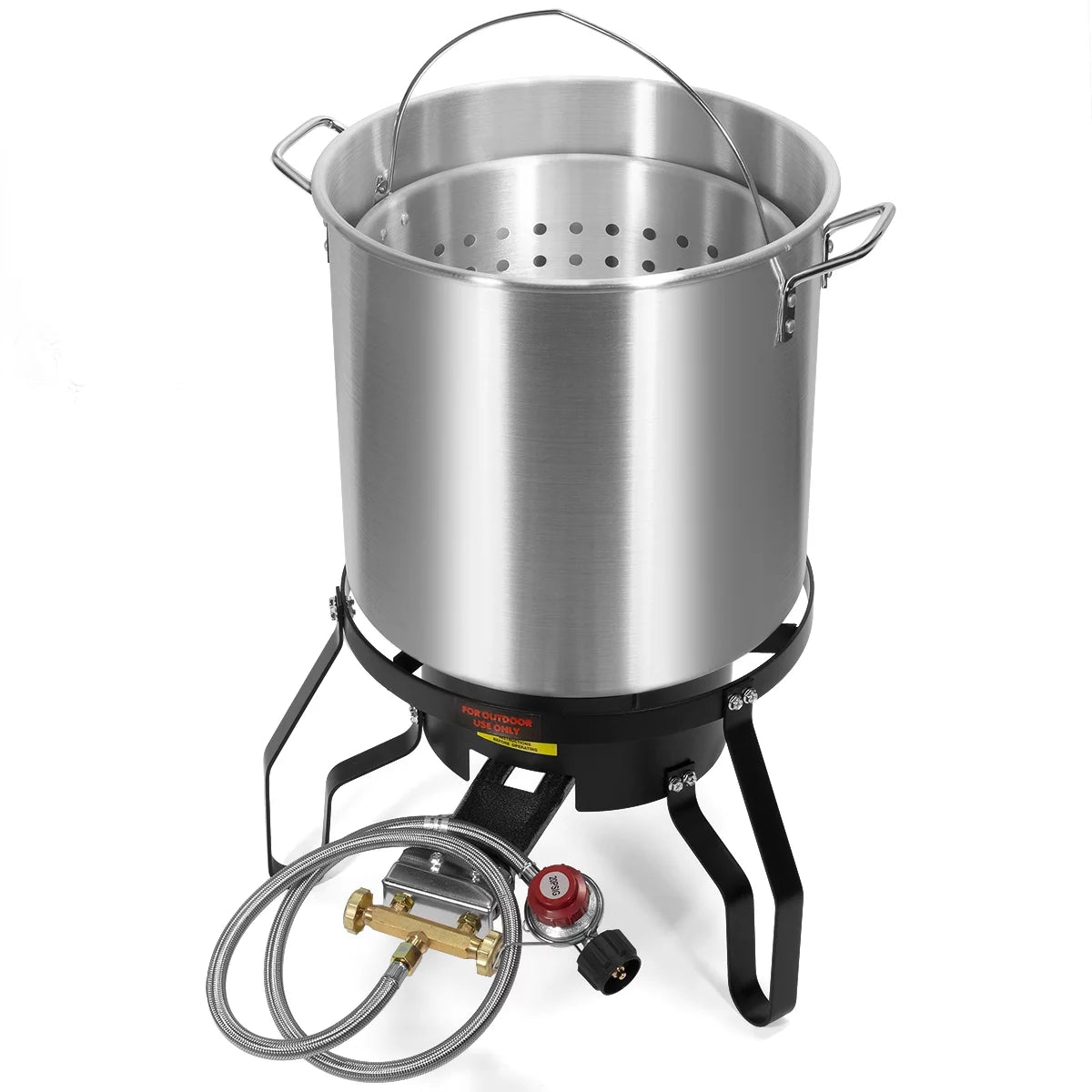 52 QT Aluminum Turkey Fryer Steamer with Cast Iron Burner N88977