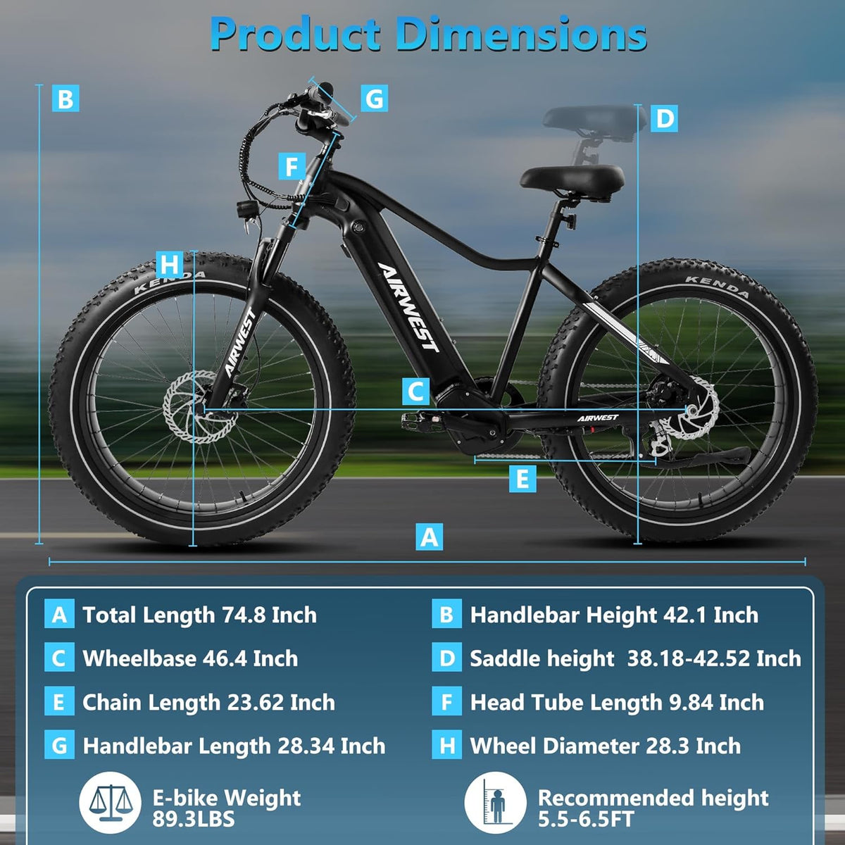 750W 26" Fat Tire Electric Bicycle with 48V 15AH Battery V881478