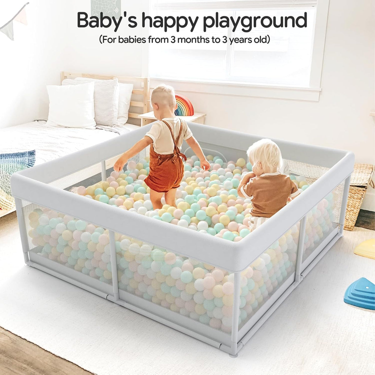 47x47inch Baby Playpen with Safety Non-Slip S173