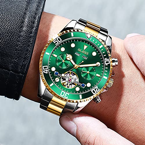 Automatic Self Winding Mechanical Stainless Steel Wrist Watch with Big Dial Waterproof Luminous Watch Rotatable Bezel H8322