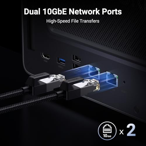 8-Bay Desktop NAS, Intel i5 1235u 10-Core CPU, 8GB DDR5 RAM, 128G SSD, 2 * 10GbE, 2 * M.2 NVMe Slots, 8K HDMI, 2 * TBT4, Diskless O597579