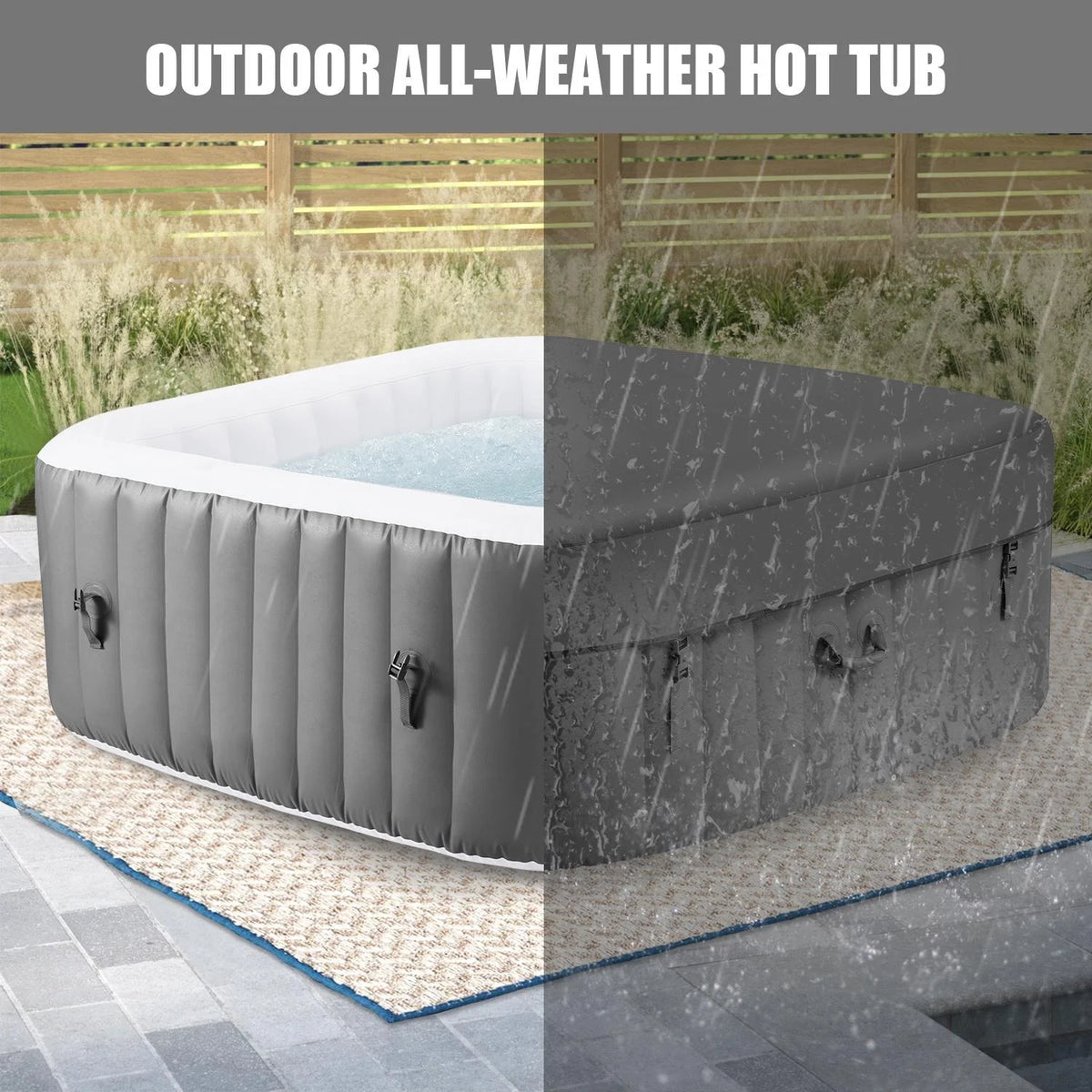 6 Person Inflatable Hot Tub with 130pcs Jet E70639