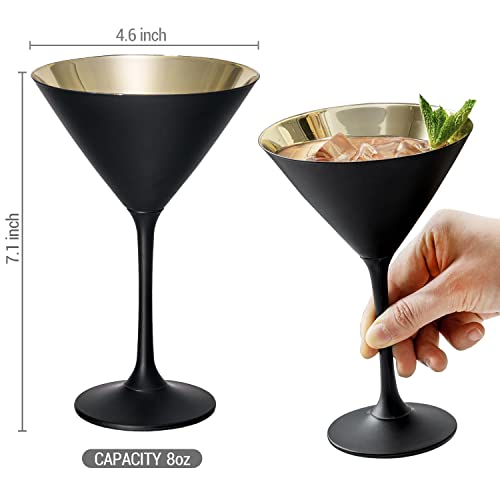 8 Ounce Copper Tone Martini Glasses, Set of 2 D316