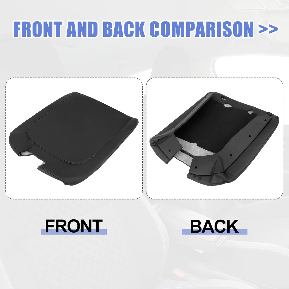 Black Microfiber Leather Center Console Lid Armrest Cover C25202