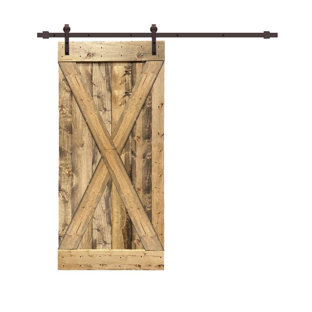 36 in. x 84 in. Pre-Assembled Wood Interior Sliding Barn Door with Hardware Kit V48600