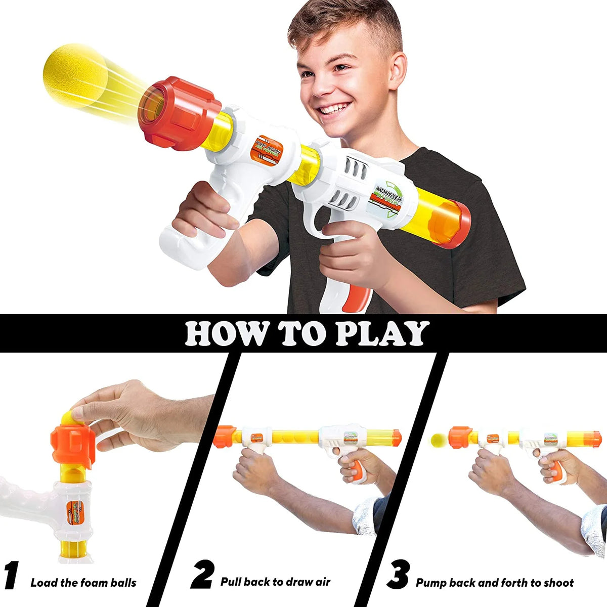 2 Pack Foam Ball Air Popper Guns with Moving Targets F71709