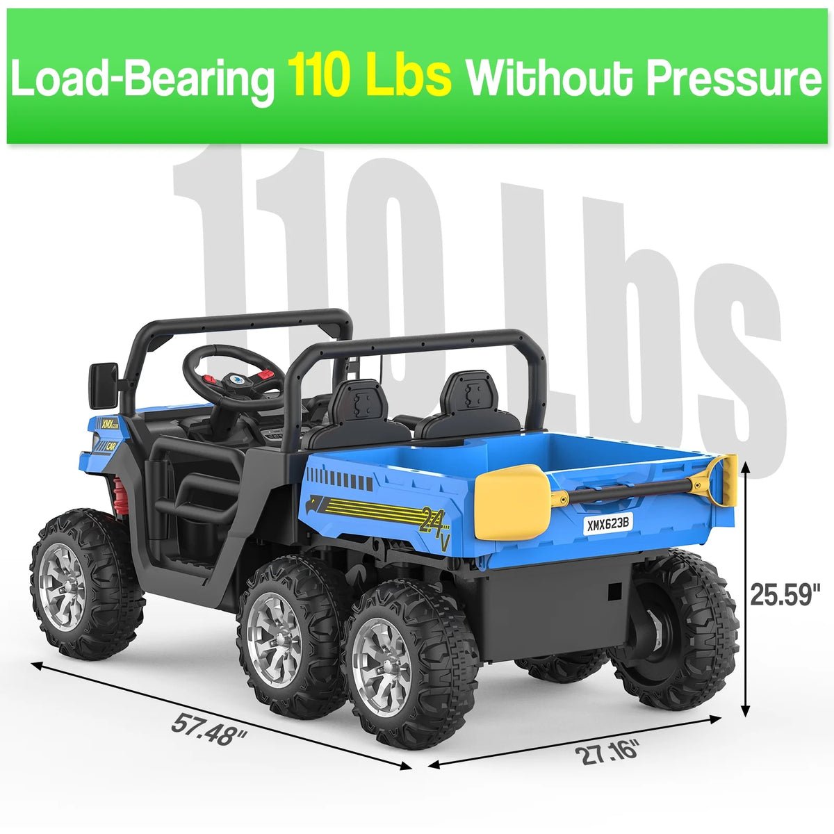 24V 6 Wheels Electric Ride on Tractor Dump Truck G849