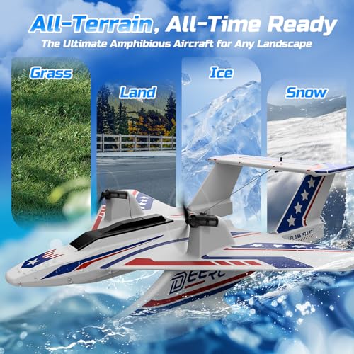 Amphibious Tri-Phibian Aircraft RC Plane with 2 Batteries Q485