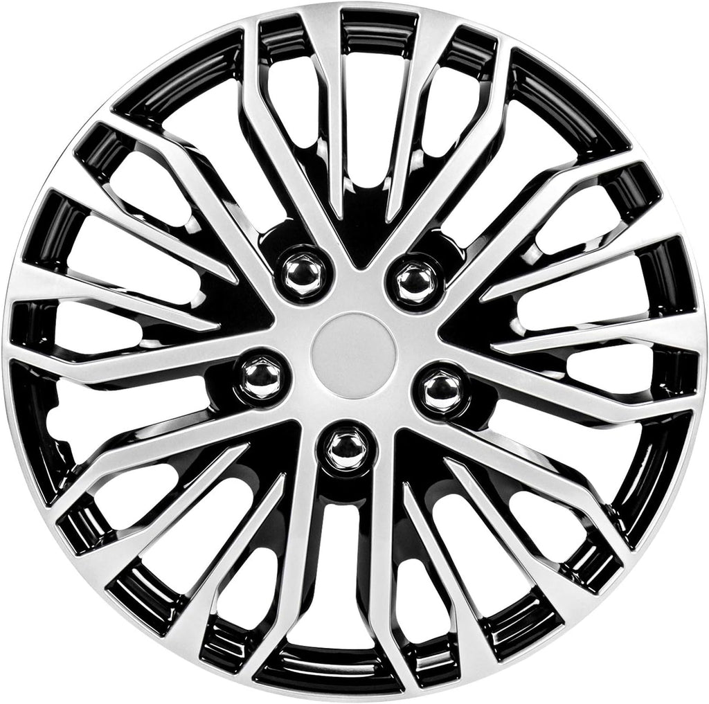 17 Inch Black and Silver Universal Wheel Covers, Set of 4 O474725
