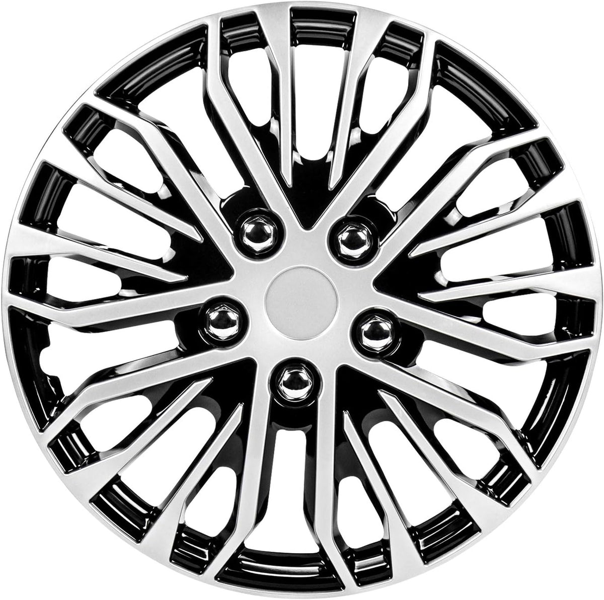 17 Inch Black and Silver Universal Wheel Covers, Set of 4 O474725