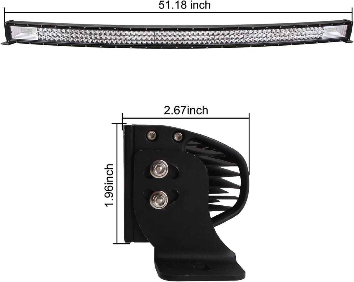 288w 50inch Curved LED Light Bar Spot Flood Combo Beam F4642