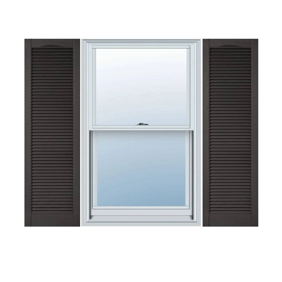 18 inch x 95 inch Vinyl Louver Shutters with Shutter-Loks U343