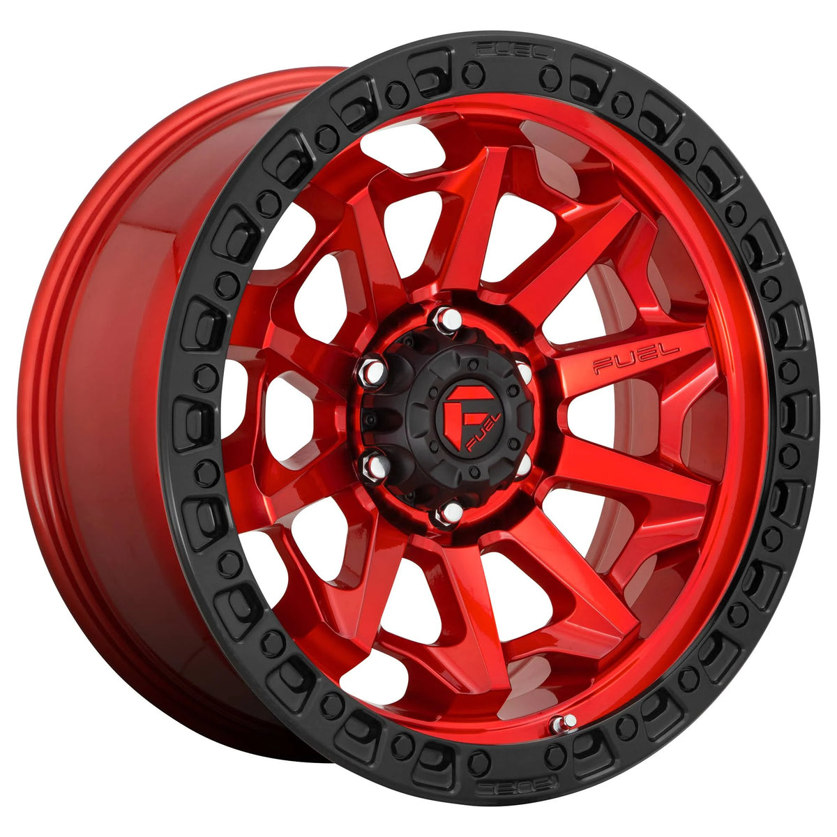 1pc Covert 17x9 6x139.70 Candy Red Black Bead Ring E62862