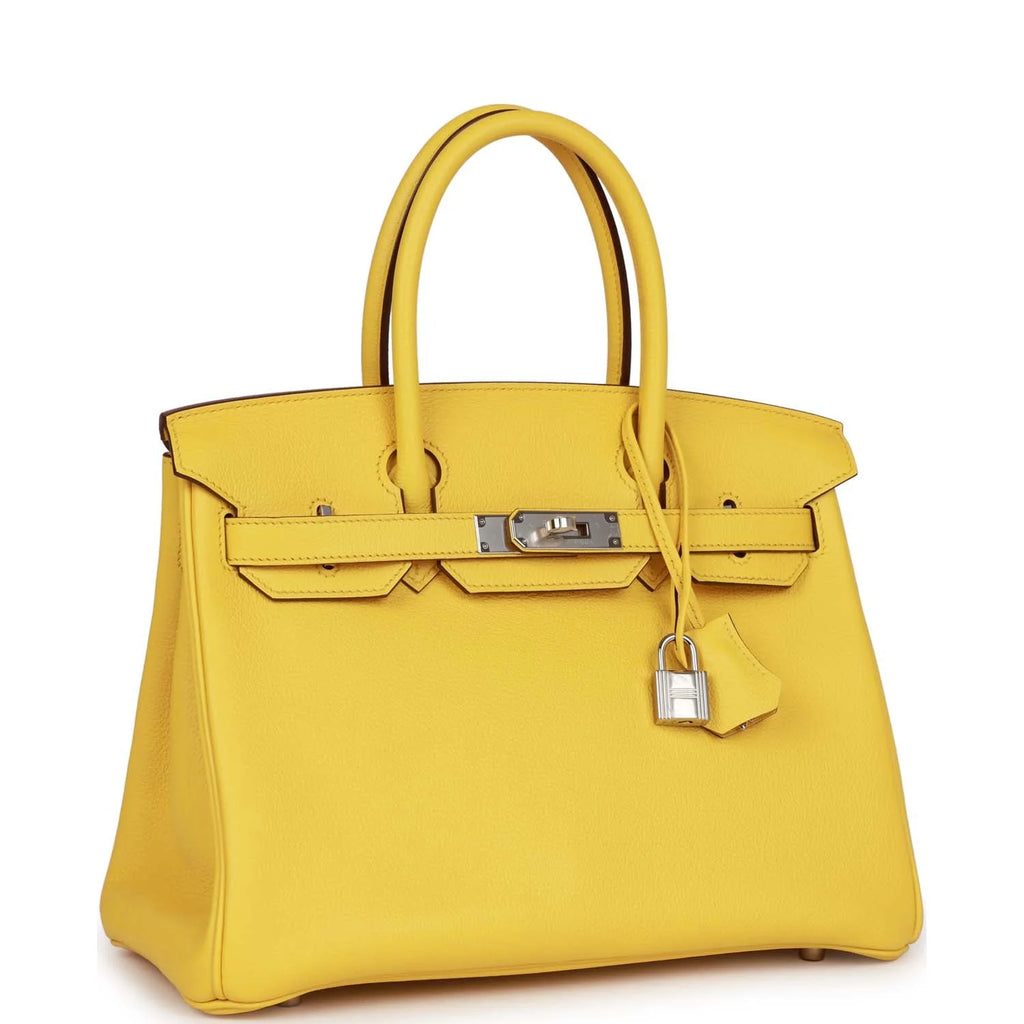 Birkin 30 Jaune de Naples Taurillon Novillo Palladium Hardware L855