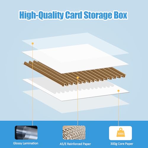 4 Pack White Cardboard Card Storage Boxes with 10 Dividers R40721