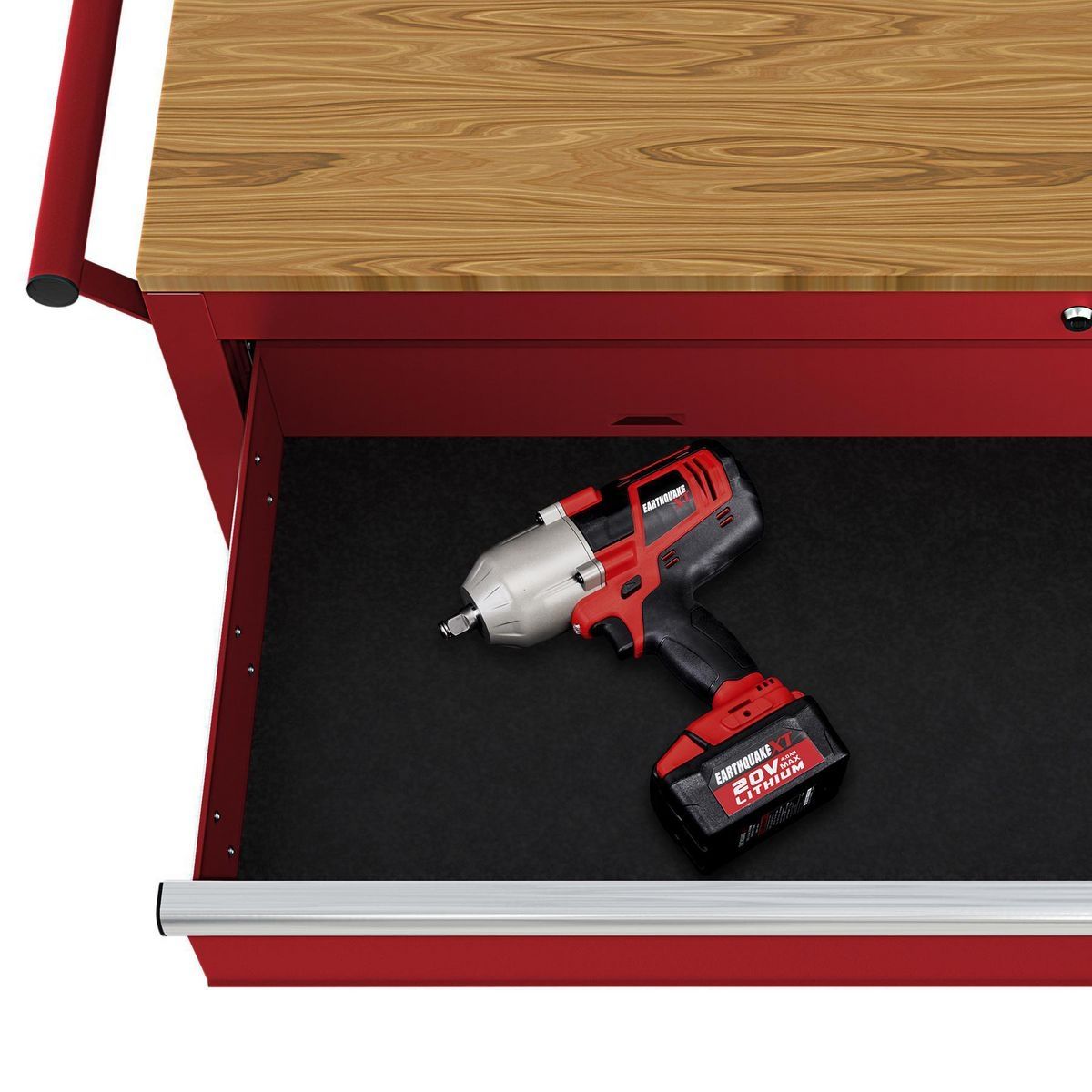 46 in. Mobile Workbench with Solid Wood Top T197844