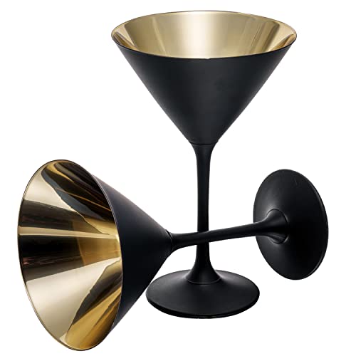 8 Ounce Copper Tone Martini Glasses, Set of 2 D316