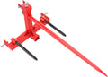 49” Hay Bale Spear 3 Point Trailer Hitch with 2" Receivers for Category 1 Tractors with 2 x 17” Stabilizer Spears 3000lbs Capacity & 1-7/8'' Trailer Ball Gooseneck Drawbar E3905