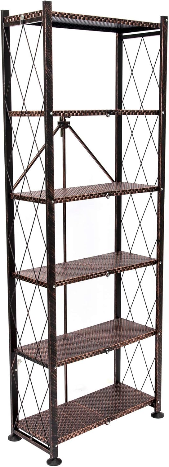Black 6-Shelf Tall Bookcase I988