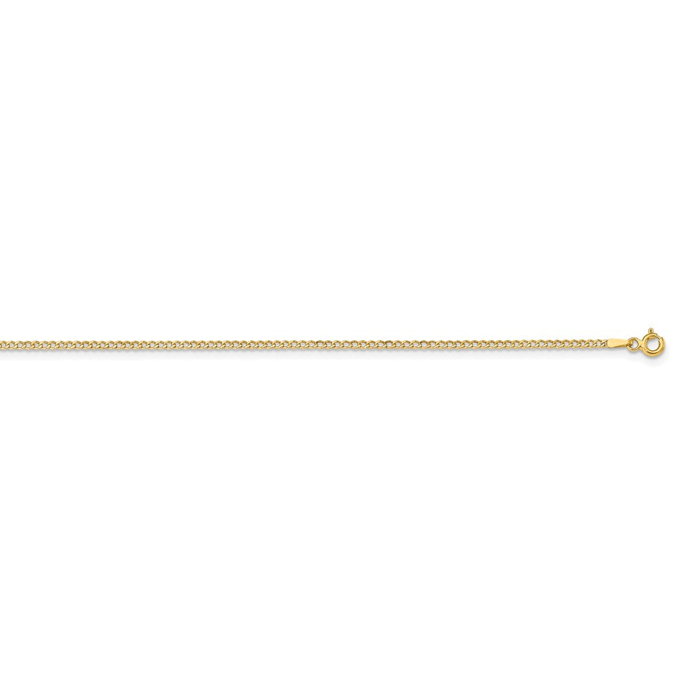 14k Yellow Gold Hollow Curb Chain Necklace, 22 Inch I1290
