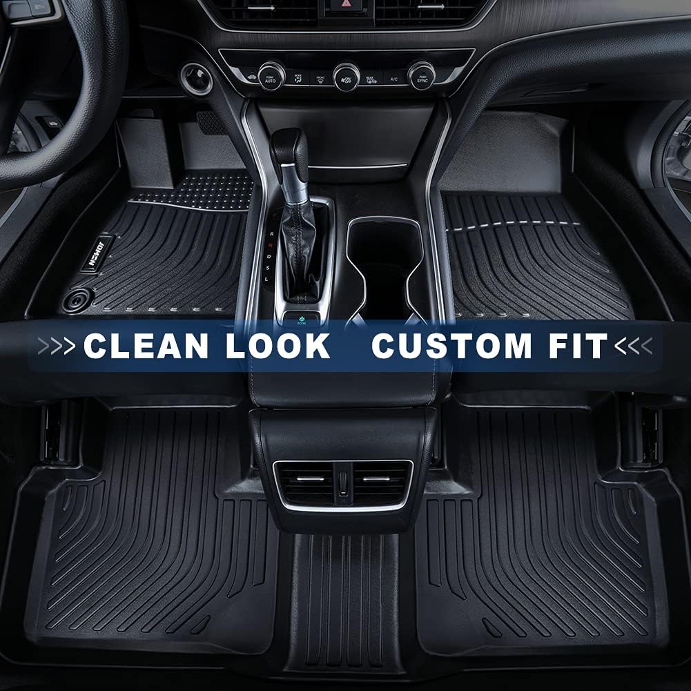 All Weather Floor Mats 2 Row Front & Rear TPE Car Floor Liner Black D383083