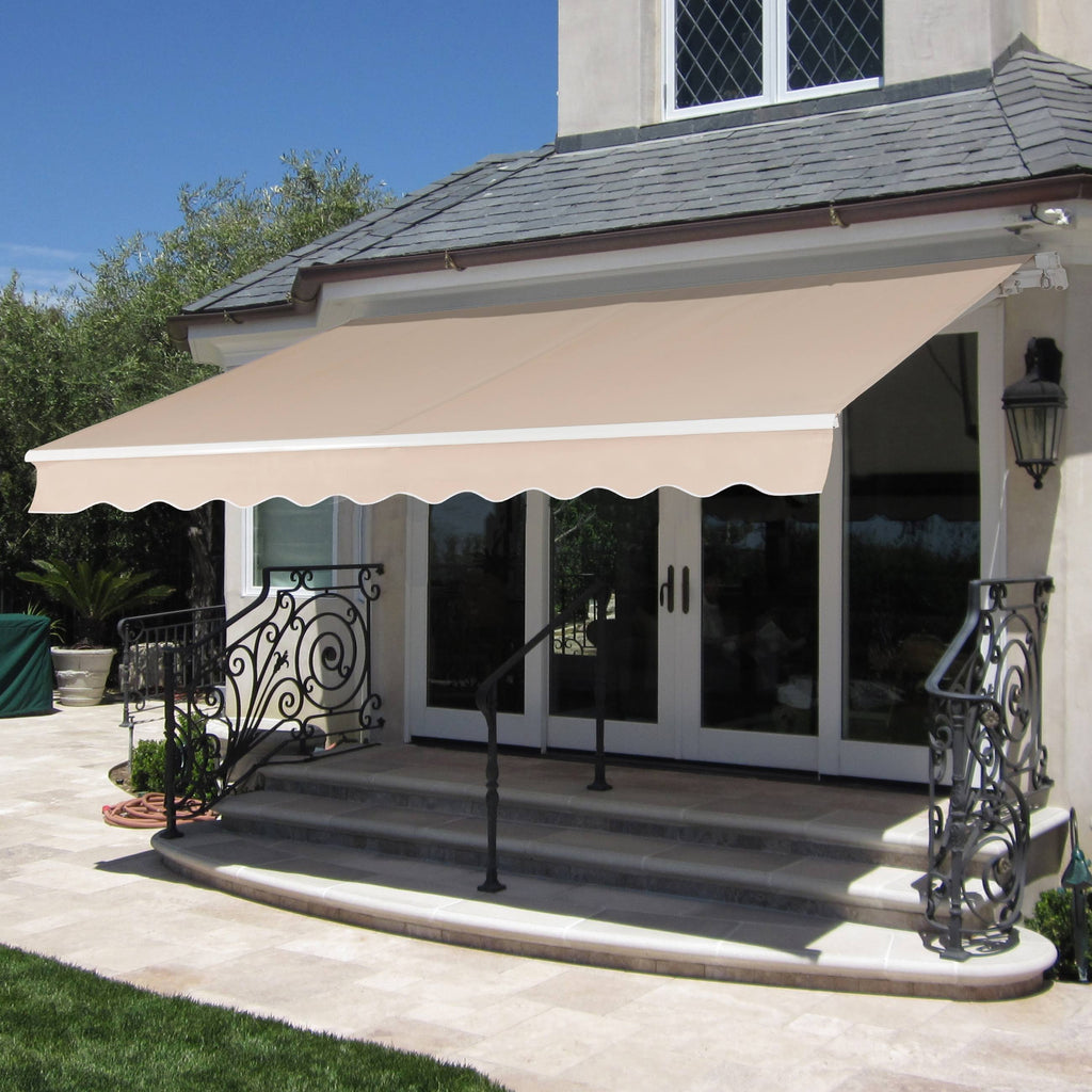 Beige Retractable Aluminum Patio Awning Canopy S662
