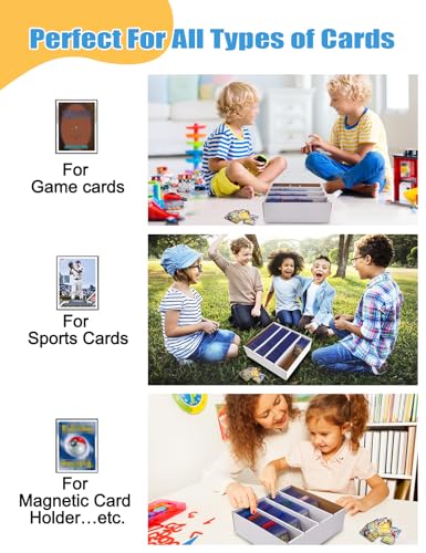 4 Pack White Cardboard Card Storage Boxes with 10 Dividers R40721