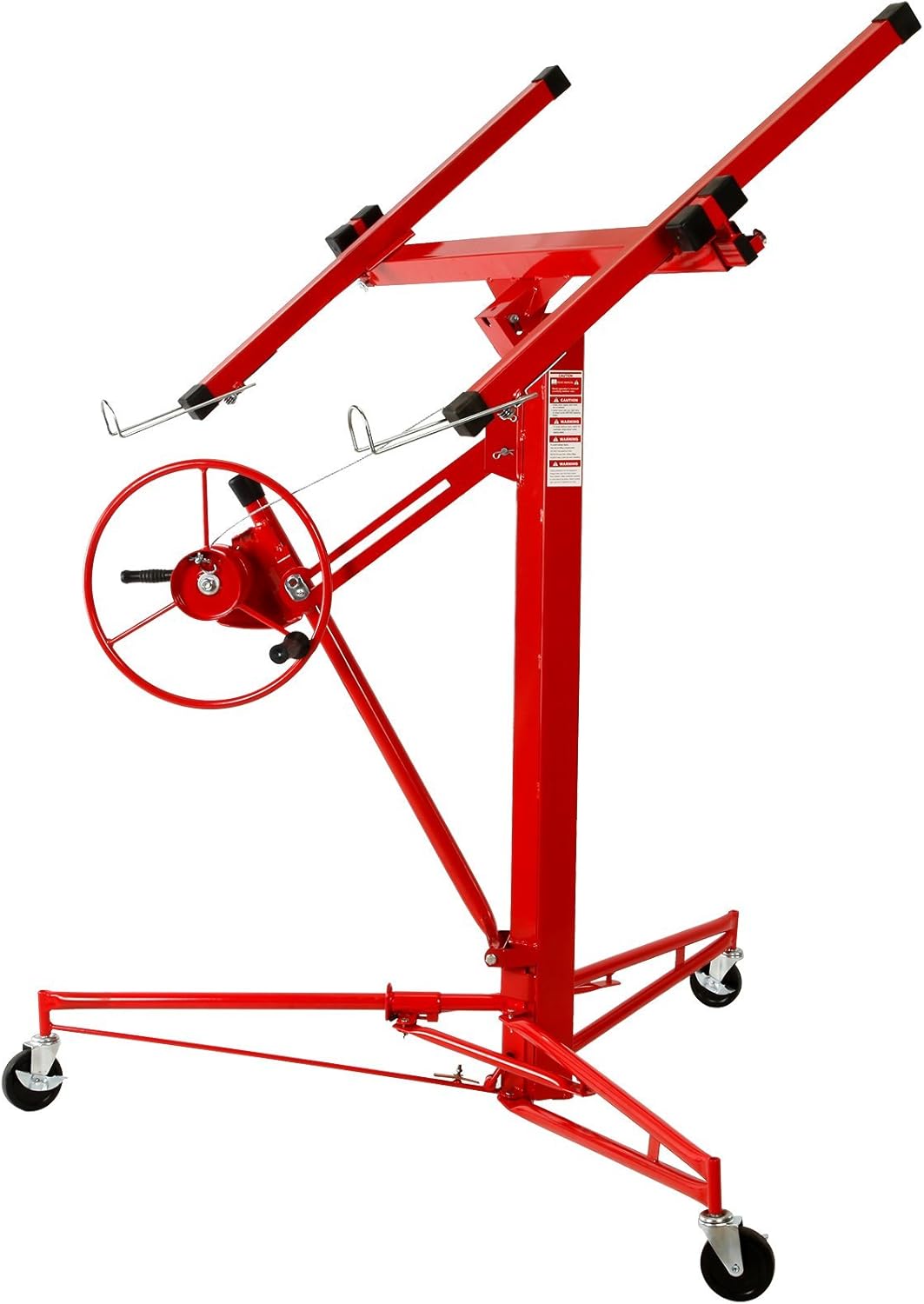 11' Drywall Lift Rolling Panel Hoist Jack Lifter with Lockable Caster Wheels E6290