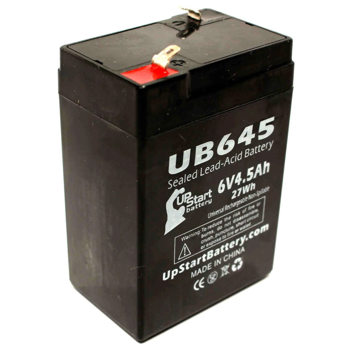 6V 4.5Ah Sealed Lead Acid Battery with F1 to F2 Terminal Adapters A5727