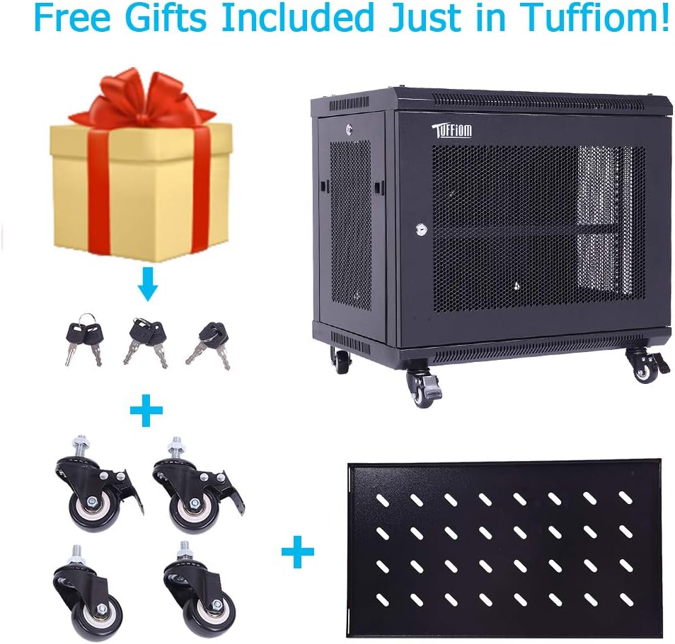 9U Network Cabinet Enclosure with Wheels D835