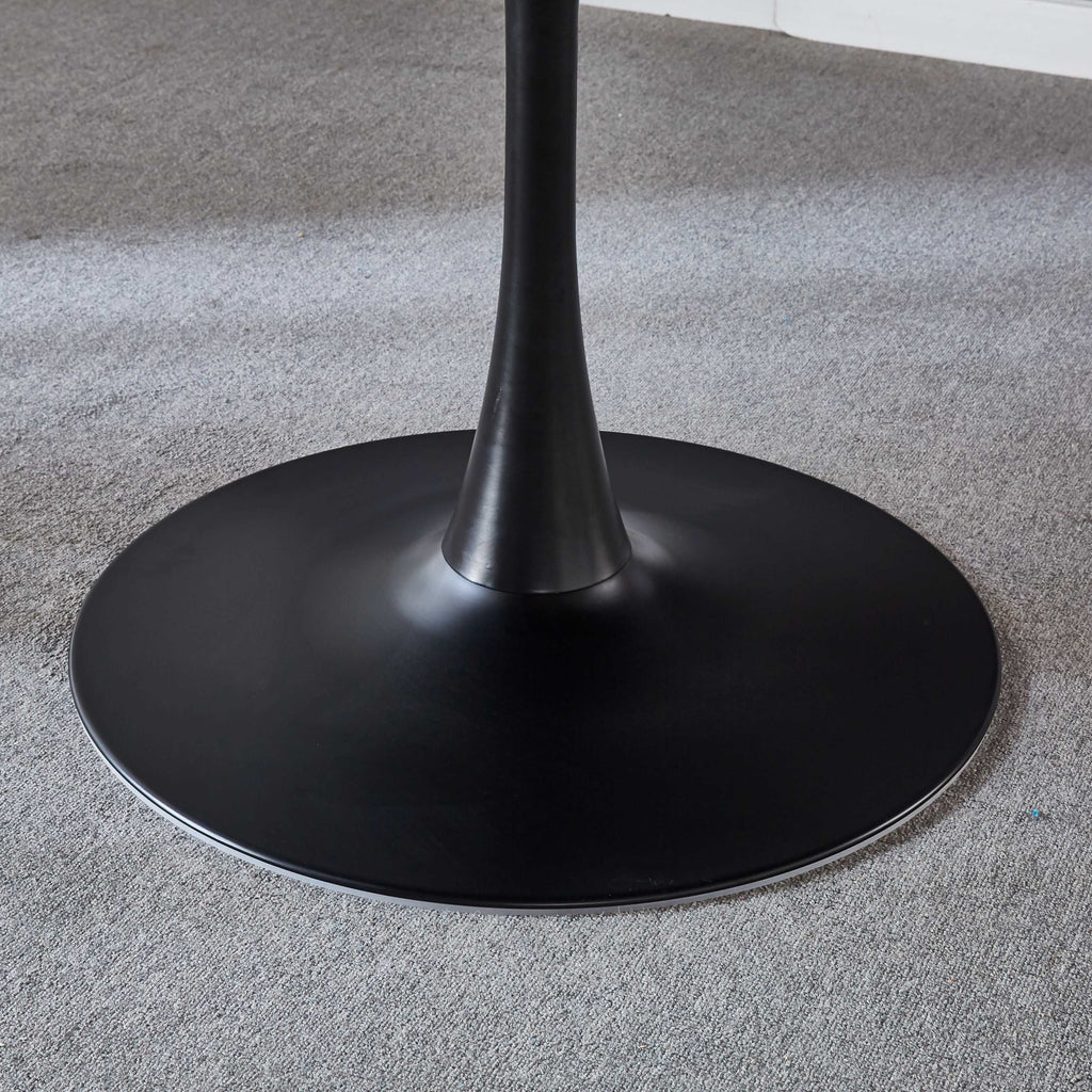 Black Tulip Table Mid-century Dining Table With Round MDF Table Top S9469