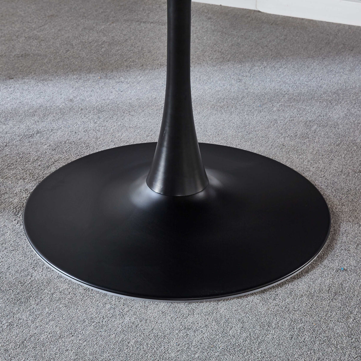 Black Tulip Table Mid-century Dining Table With Round MDF Table Top S9469