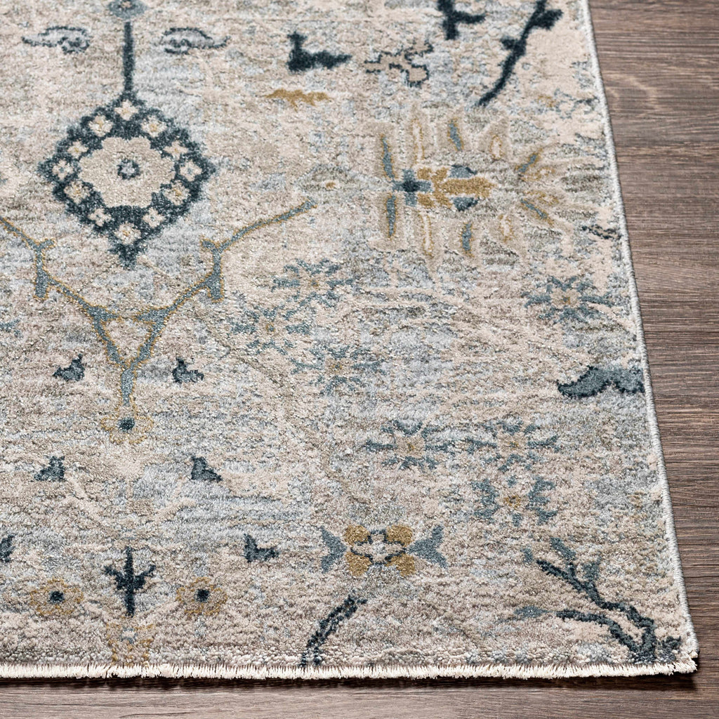 Blue Grey Beige 9' x 12' Area Rug W601286