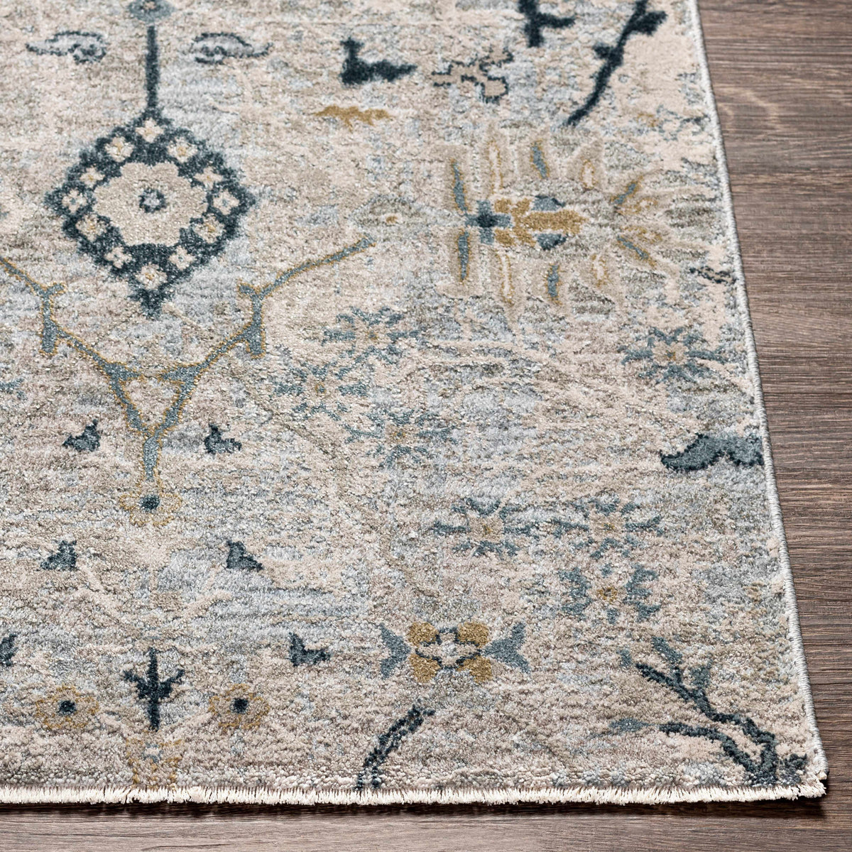Blue Grey Beige 9' x 12' Area Rug W601286