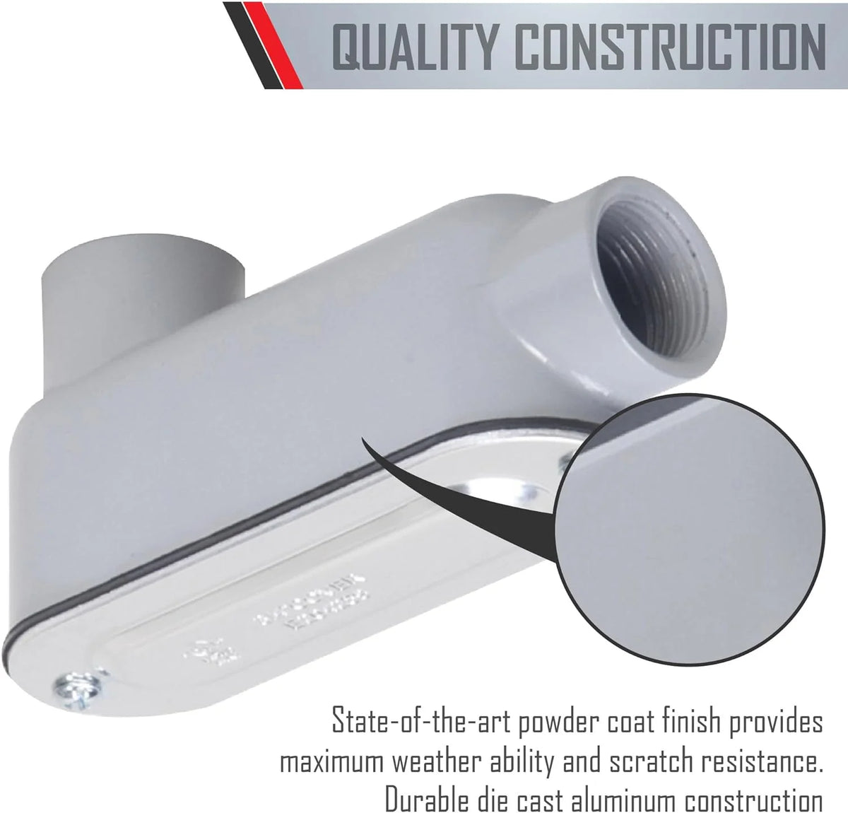 3/4-Inch Gray Cast Aluminum Threaded Conduit Body with Stamped Steel Cover R7203