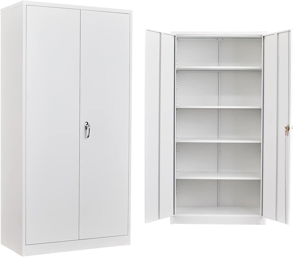 72'' Tall Metal Storage Cabinet with Locking Doors and 4 Adjustable Shelves B510