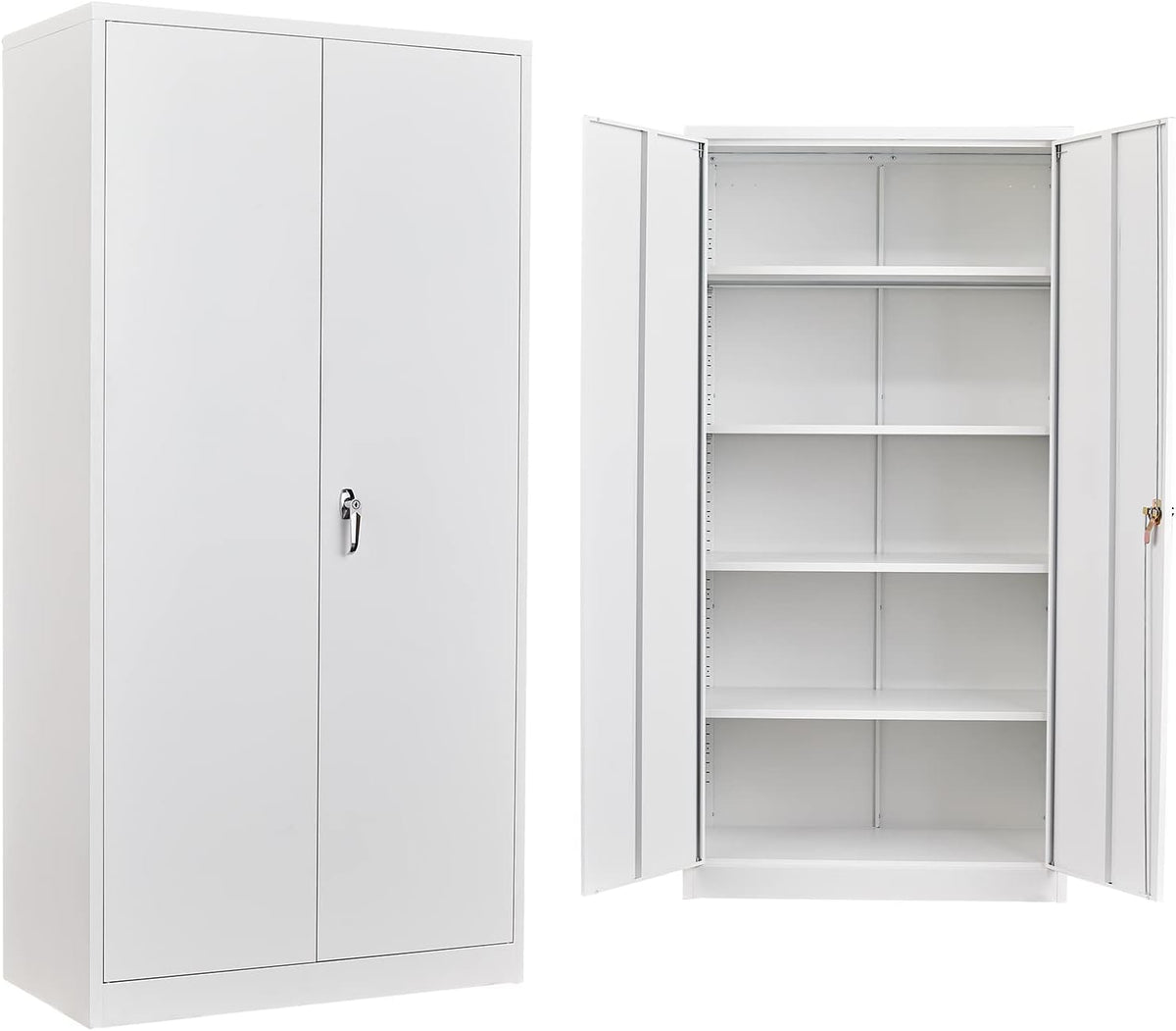72'' Tall Metal Storage Cabinet with Locking Doors and 4 Adjustable Shelves B510