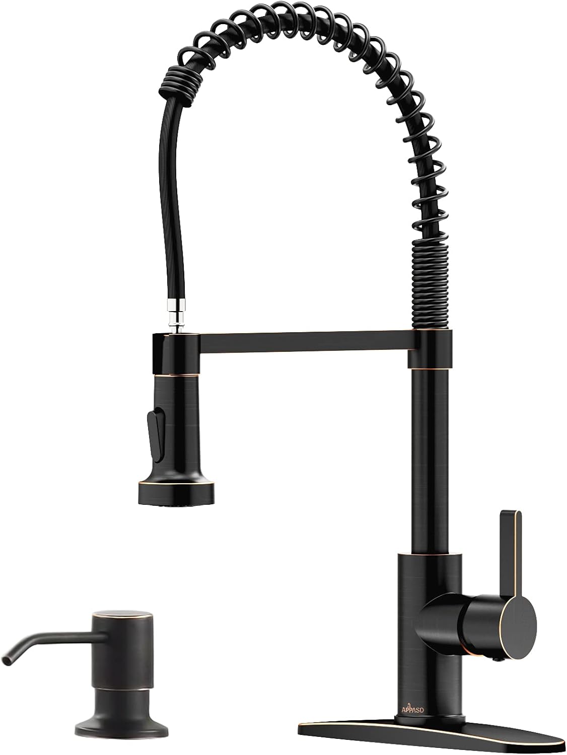 Black Kitchen Faucet, Commercial Single Handle One Hole Sus304 Stainless Steel Pull Down Faucet Matte Black Y627