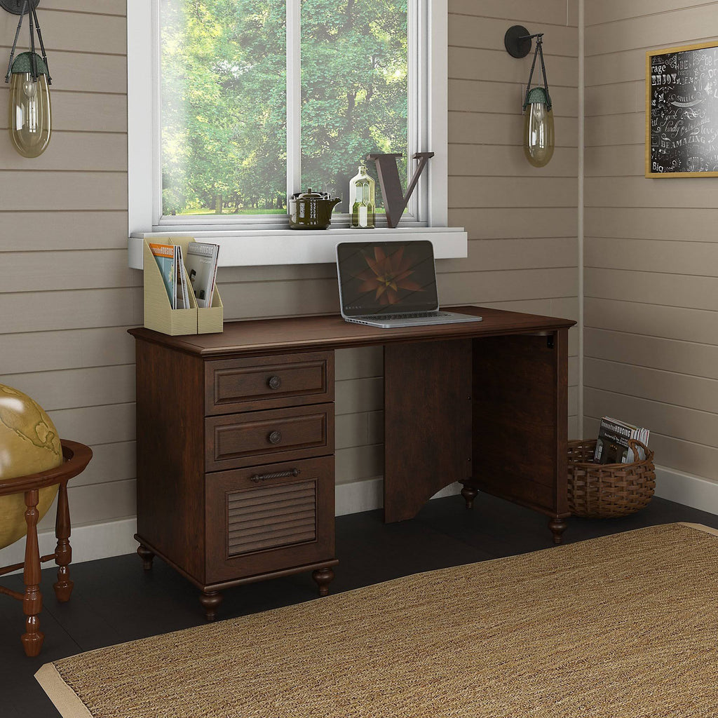 51x22 Desk with File Cabinet, Coastal Cherry W858