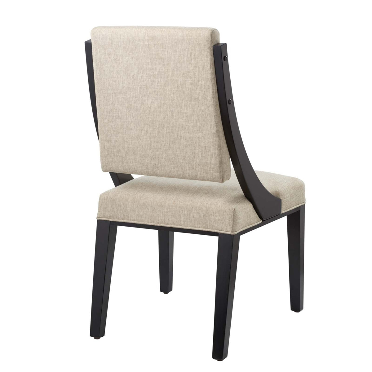 Beige Solid Wood and Fabric Dining Chairs Set of 2 L10121