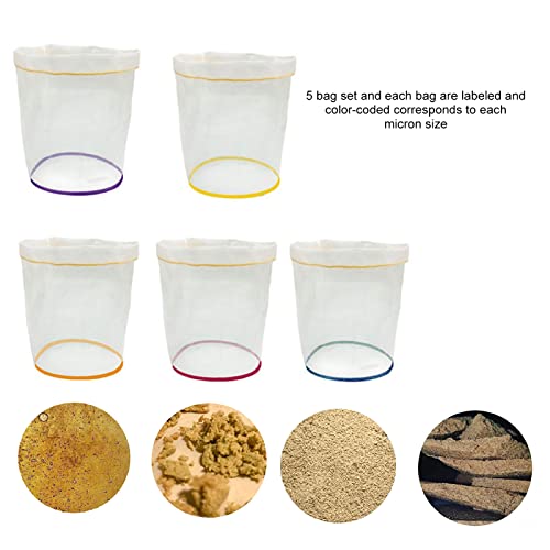 5pcs 1 Gallon Filter Bag Bubble Bag Kit Set Micron Drawstring Extraction Bags Q45151