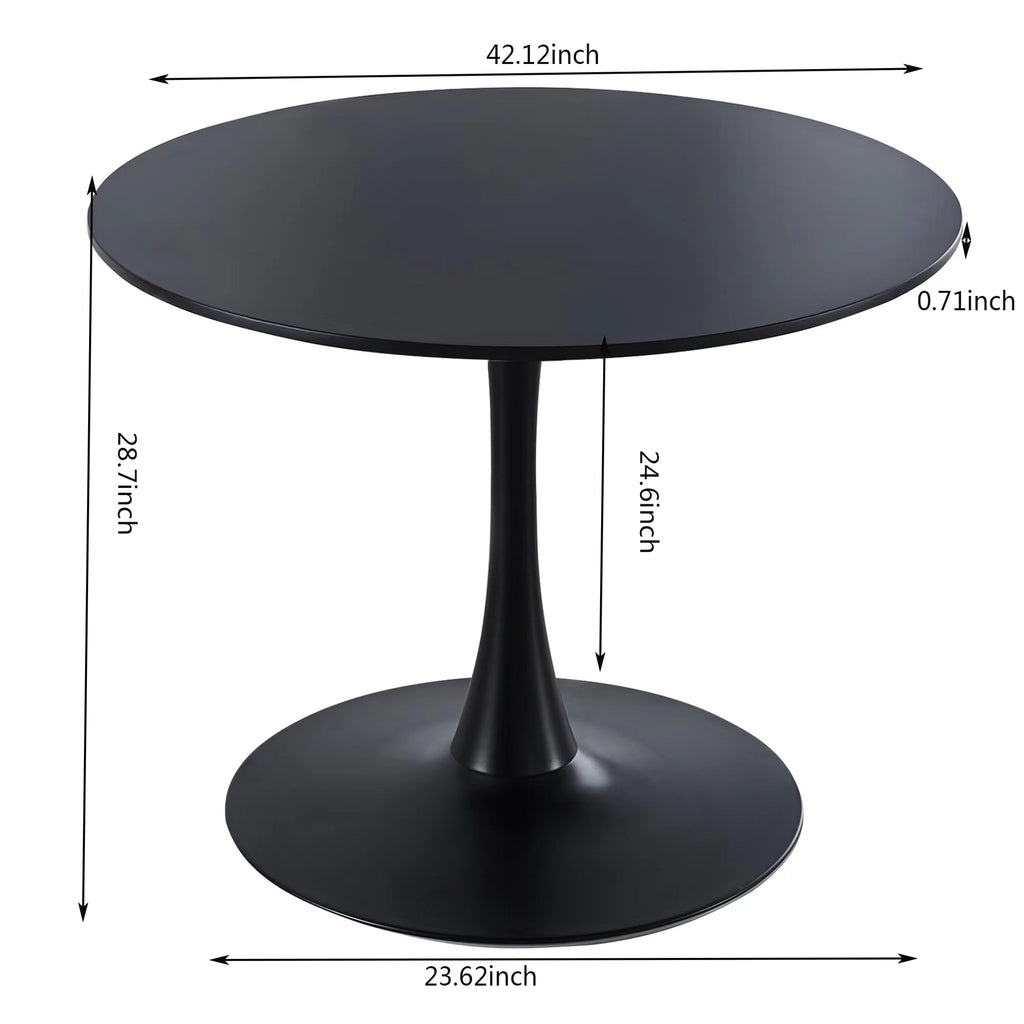 Black Tulip Table Mid-century Dining Table With Round MDF Table Top S9469