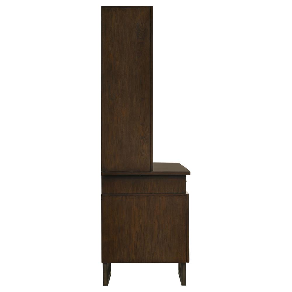 7-drawer Wood Credenza Desk Dark Walnut L10899