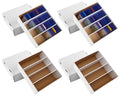 4 Pack White Cardboard Card Storage Boxes with 10 Dividers R40721